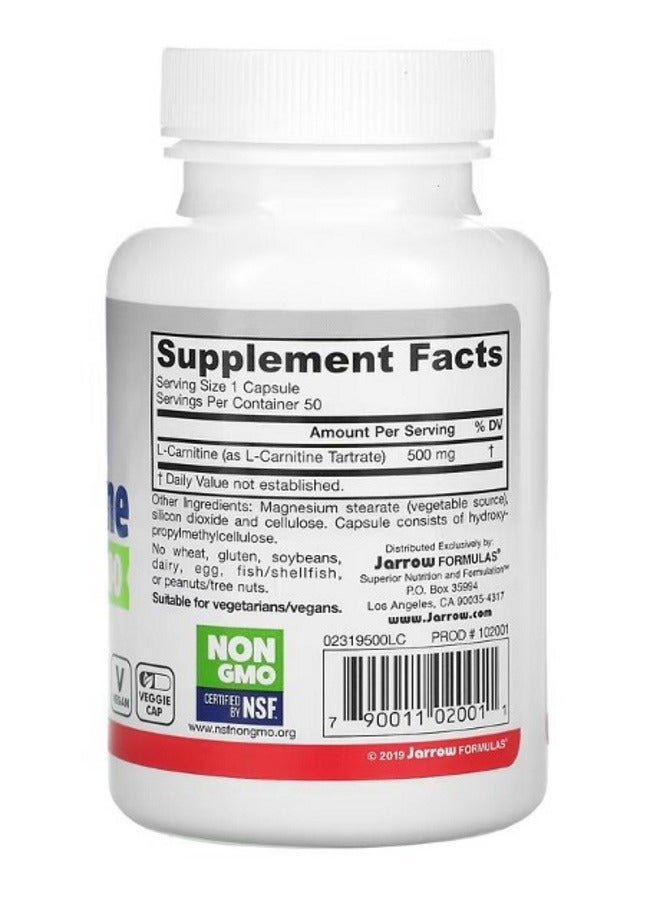 جارو فورملاز LCarnitine 500 mg 50 Veggie Caps - Image 2