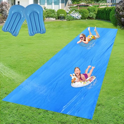 Ahpuhtan 30 x 6Ft Slip and Slide for Adults with 2 Bodyboards Extra Long Heavy Duty Slip n Slide Backyard Lawn Big Water Slide Tarp for Adults - Image 1