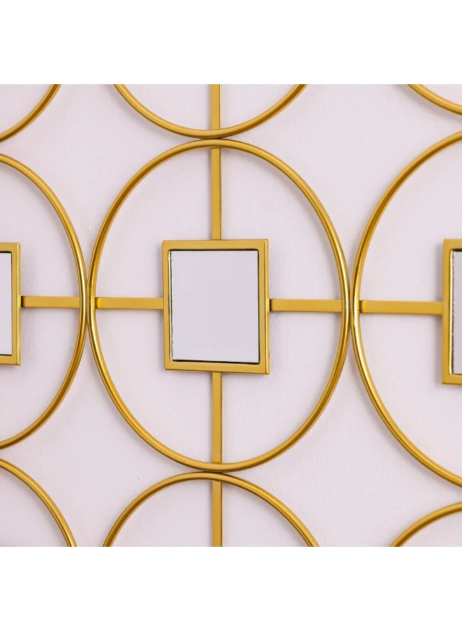 DANUBE HOME SS24 Stolpa Metal Wall Accent Gold And White 90x90x2.5cm