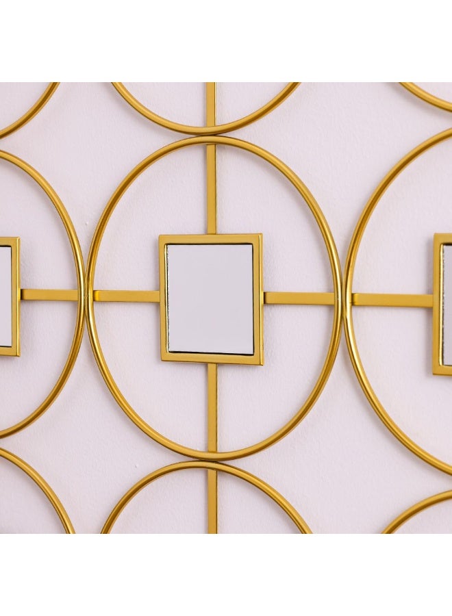 DANUBE HOME SS24 Stolpa Metal Wall Accent Gold And White 90x90x2.5cm - Image 2