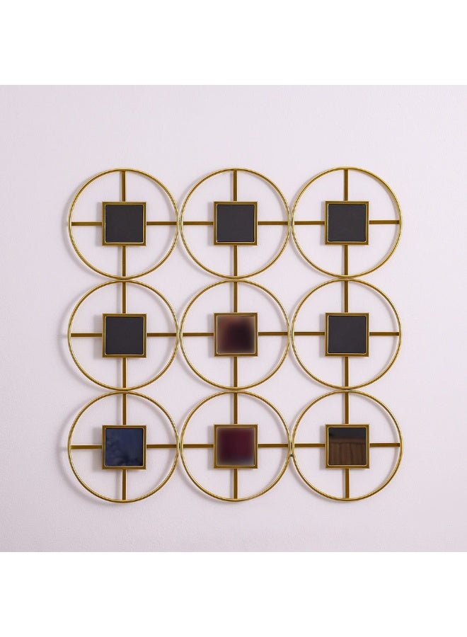 DANUBE HOME SS24 Stolpa Metal Wall Accent Gold And White 90x90x2.5cm - Image 1
