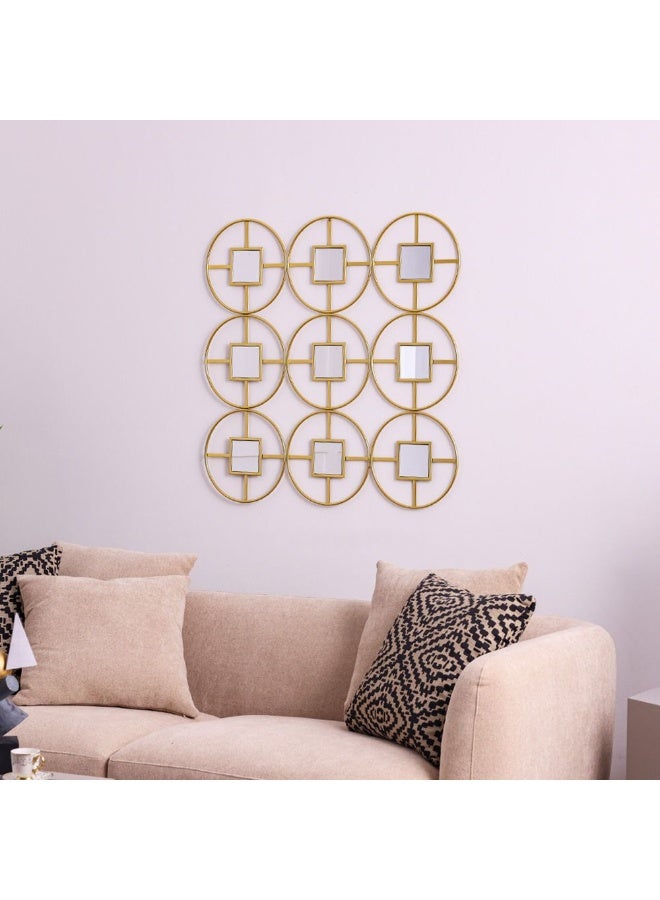 DANUBE HOME SS24 Stolpa Metal Wall Accent Gold And White 90x90x2.5cm - Image 3