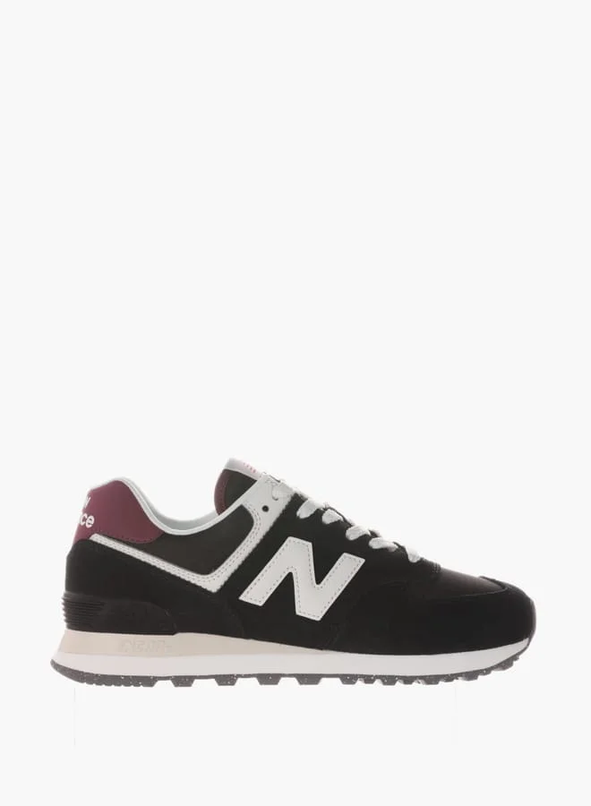نيو بالانس Women's Logo Detail Sneakers with Lace-Up Closure - 574