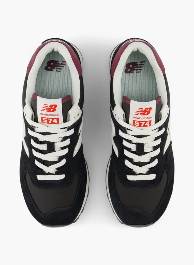 New Balance Women's Logo Detail Sneakers with Lace-Up Closure - 574