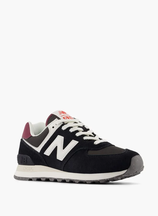 نيو بالانس Women's Logo Detail Sneakers with Lace-Up Closure - 574