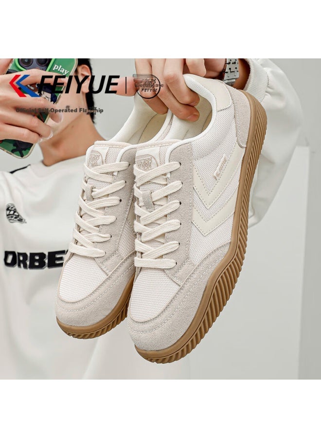 Feiyue Official Men's Shoes, Dexun Shoes For Men, New Style For Winter 2025, Thickened Warm Casual Shoes For Men, Light Beige, Size 42