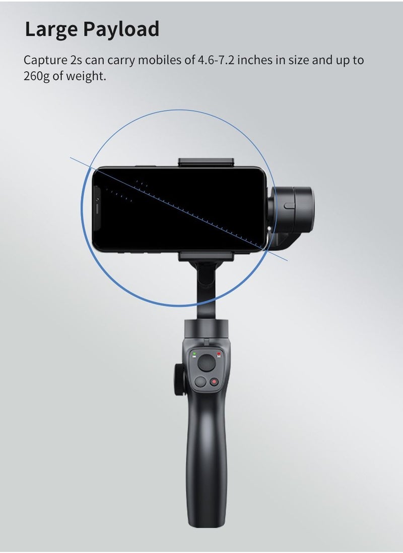 Generic - Handheld Gimbal Stabilizer for iPhone 11 Pro/X /XS Android Smartphone Vlog Youtuber Live Video Record with Sport Inception Mode Face Object Tracking(Upgraded 3-Axis Capture 2S) - Image 1