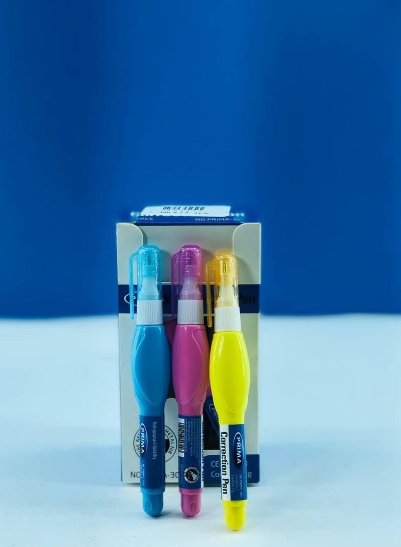 بريما علبة الكوريكتورقلم تصحيح سريع الجفاف Prima بطرف معدني رفيع، عبوة   باللون الابيض  العلبة : ١٢ قلم - Image 2