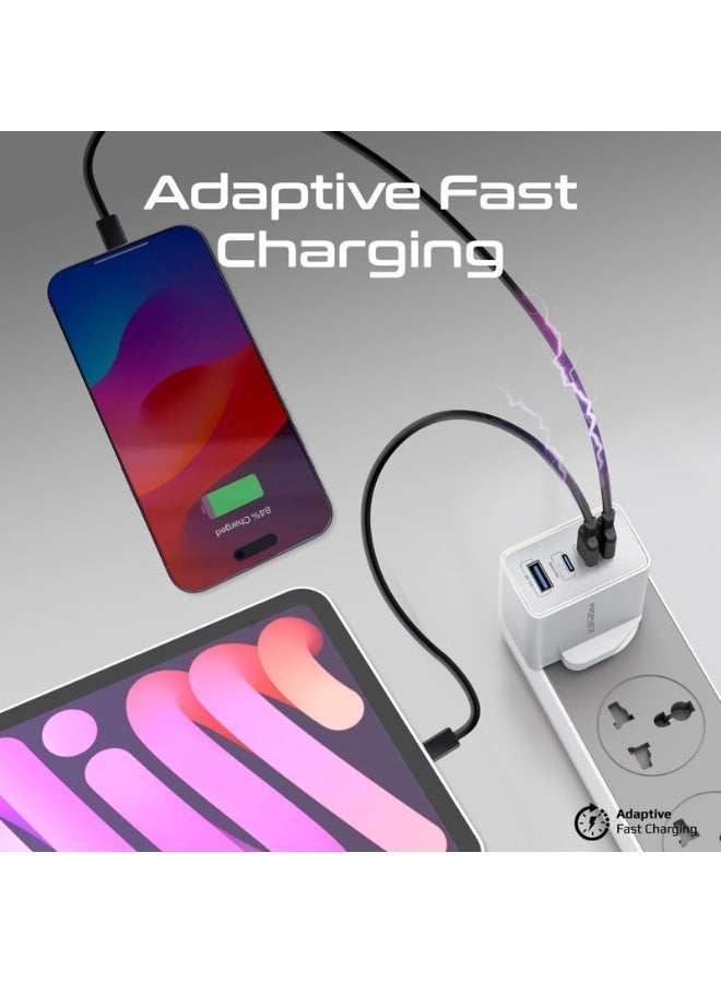 Promats Promate GaN Port4-67PD Power Delivery GaNFast™ Charger – 67W Multi-Port Fast Charger with USB-C & USB-A, Quick Charge 3.0 Support, Compact GaN Technology, Safe & Efficient Charging for Smartphones, Laptops, Tablets, Compatible with USB-C Devices  - Image 3