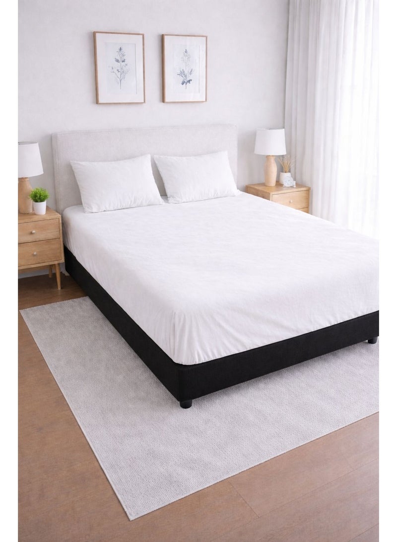 يارلن - دفاية بأستيك 200*200*30 - مع 2 خددية 50*70 - ابيض