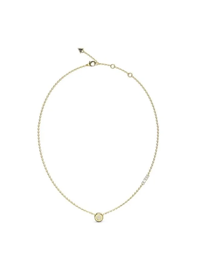 GUESS Matelasse Pave Coin Necklace