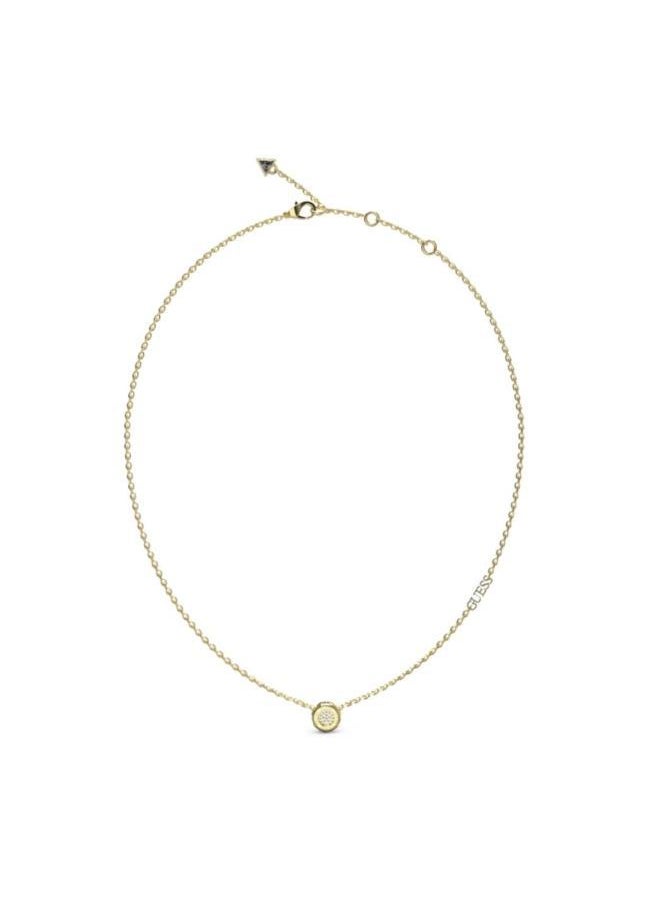 GUESS Matelasse Pave Coin Necklace 