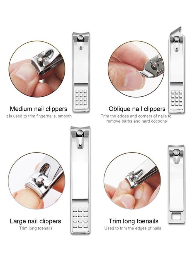 NIBEMINENT 15-Piece Manicure Pedicure Nail Clipper Set Blue/Silver - Image 3