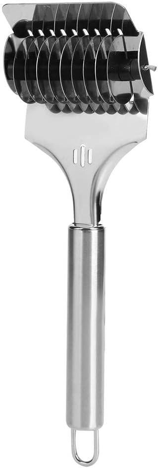 FASHRAMP FASHRAMP 2PCS Noodle Cutter Stainless Steel Pasta Spaghetti Cutter Noodle Lattice Roller Docker with NonSlip Comfort Handle for Kitchen Cooking Tools  - Image 3