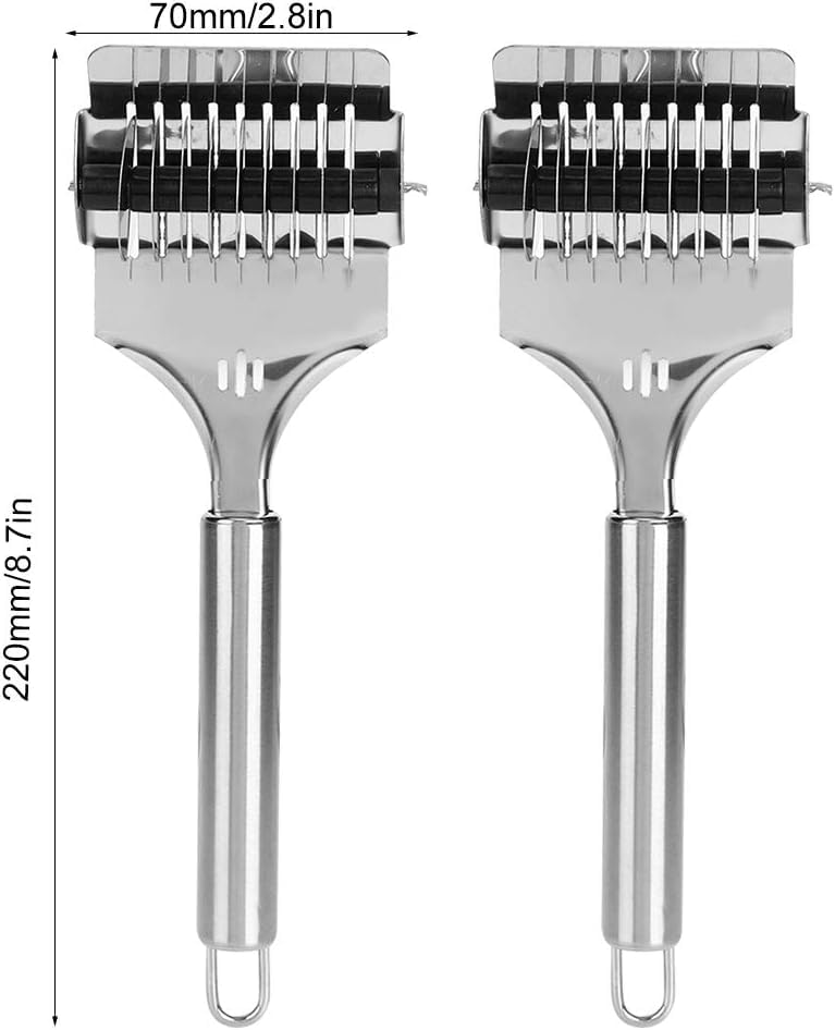 FASHRAMP FASHRAMP 2PCS Noodle Cutter Stainless Steel Pasta Spaghetti Cutter Noodle Lattice Roller Docker with NonSlip Comfort Handle for Kitchen Cooking Tools  - Image 2