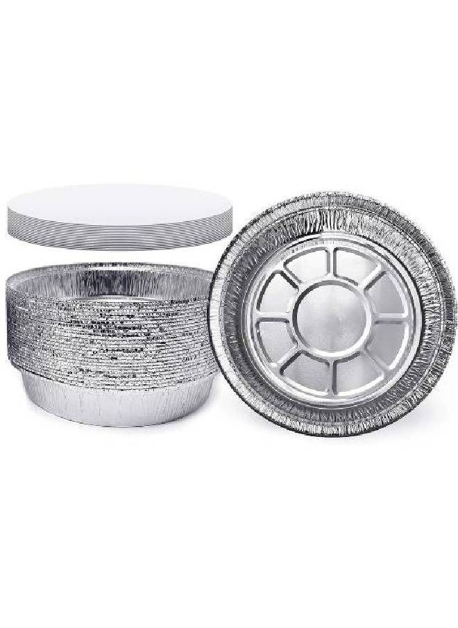 Generic Round Deep Foil Plate With Cover (6 PCS)  - Image 1