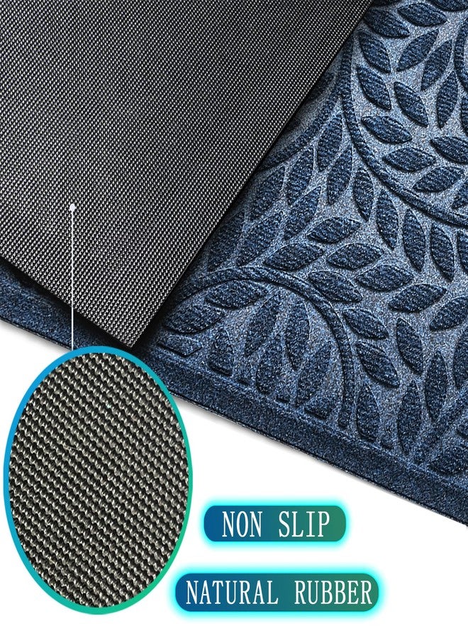 Bulijojo Front Door Mat Entrance,Durable Heavy Duty Welcome Mat,Thick Absorbent Natural Rubber Non Slip Mat,Sturdy Entryway Blue 17"x30" - Image 5