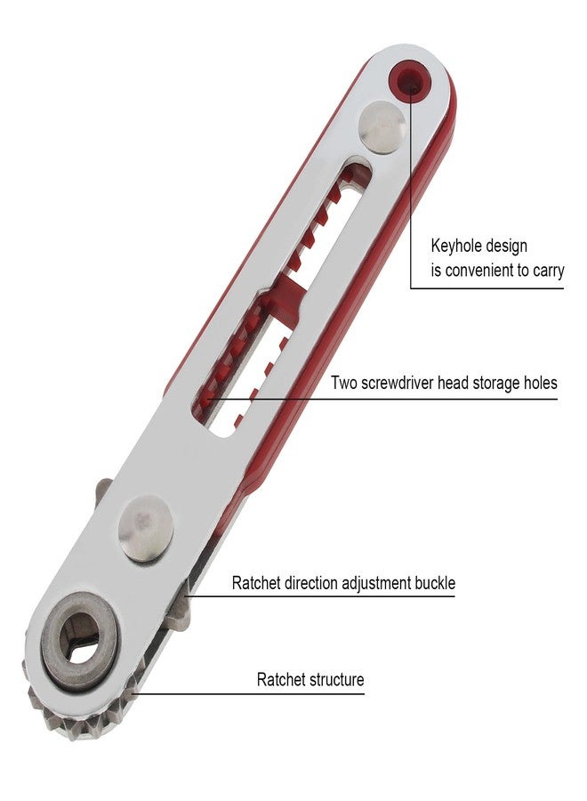 Omninmo 1/4 Inch Mini Flat Head Ratchet Wrench, Dual-Drive Head, Chrome Vanadium Steel, One Hand Operation, Storage Function - Image 3