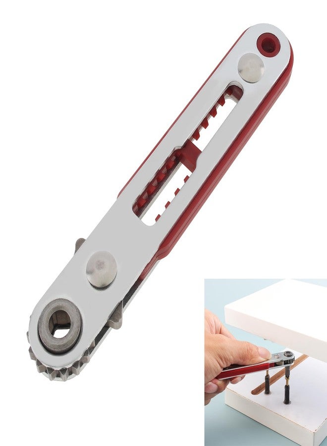 Omninmo 1/4 Inch Mini Flat Head Ratchet Wrench, Dual-Drive Head, Chrome Vanadium Steel, One Hand Operation, Storage Function - Image 1