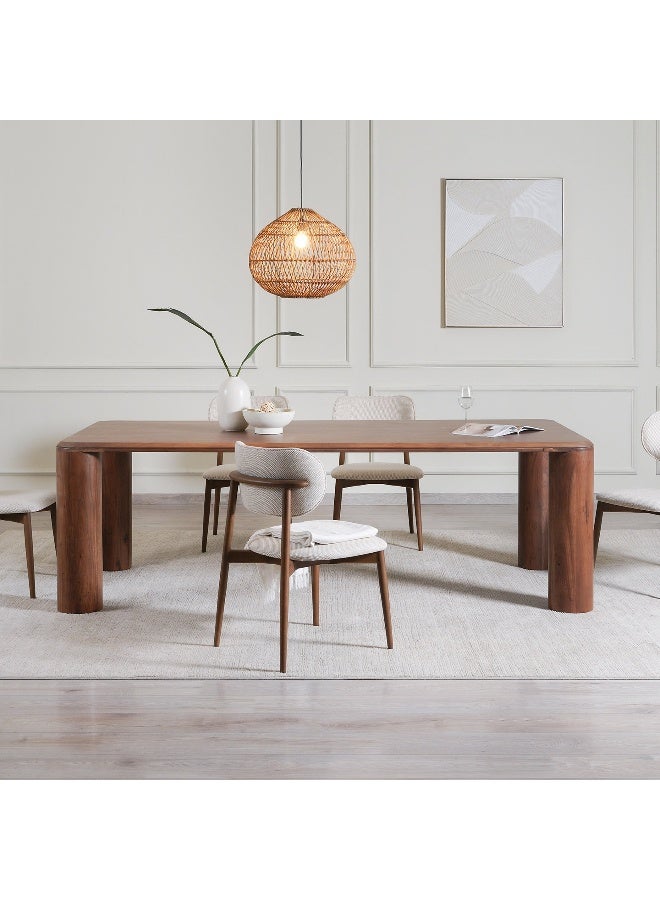 Pan Home Cayman 8 Seater Dining Table Solid Wood - Brown" - Image 3