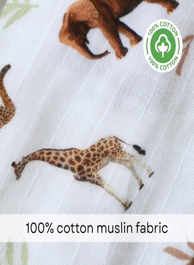 The Boo Boo Club Playful Animal Print Muslin Night Suit - Soft, Breathable Fabric for Sensitive Skin - Cozy, Flexible Fit for All Seasons, Durable & Long-Lasting - Image 3