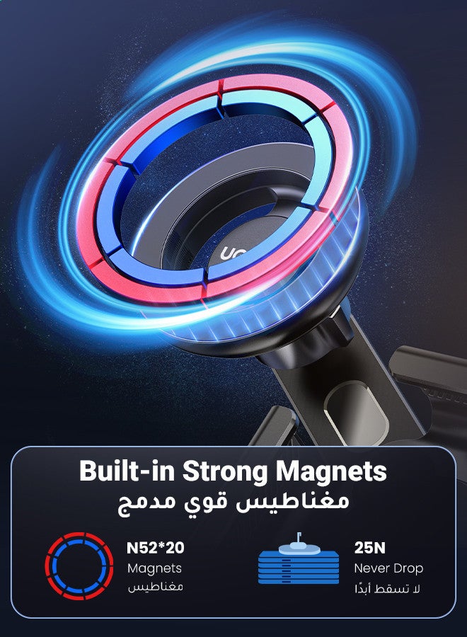 يو جرين حامل هاتف سيارة تسلا ماج سيف لسلسلة آيفون 17/16/15، ملحقات تسلا موديل 3 2025، ملحقات تسلا موديل Y، دوران 360 درجة، مناسب للشاشة، مغناطيسي، حامل سيارة ماج سيف، جميع الهواتف، إلخ - Image 2