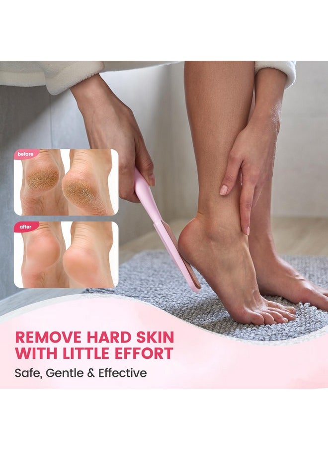 BEZOX Long Handle Glass Foot File Callus Remover, Foot Scrubber For Dead Skin, Cracked Heel Foot Scraper - Purple  - Image 2