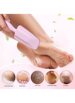 BEZOX Long Handle Glass Foot File Callus Remover, Foot Scrubber For Dead Skin, Cracked Heel Foot Scraper - Purple  - Image 4