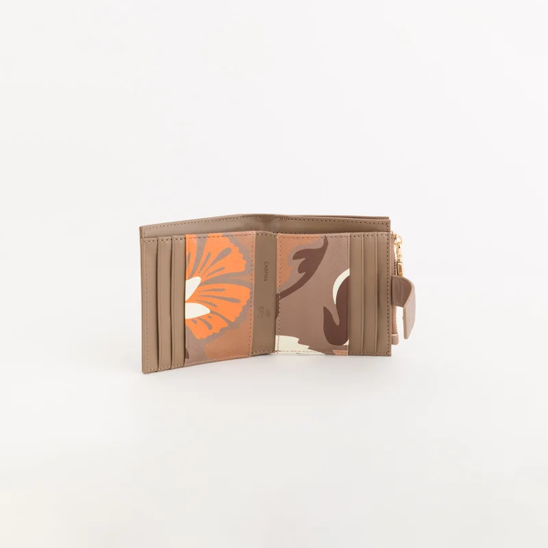 CARPISA Women's Leather Wallet Bouquet Wallet V1 Taupe/Multicolour