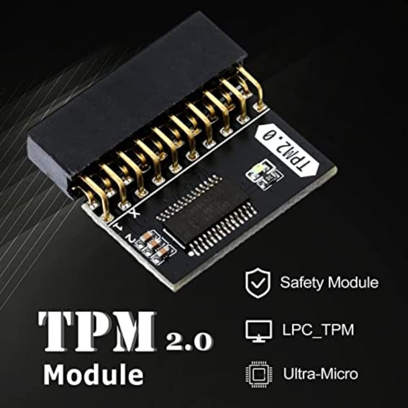 وحدة TPM 2.0 مع 20-1 Pin، و20-Pin LPC وحدة أمان التشفير للوحة الأم ASUS وGigabyte، ومعالج تشفير مستقل لأجهزة الكمبيوتر المتوافقة مع Win11 - Image 2
