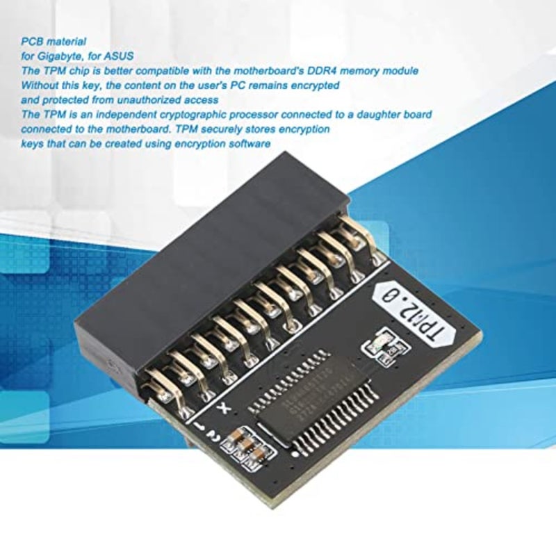 وحدة TPM 2.0 مع 20-1 Pin، و20-Pin LPC وحدة أمان التشفير للوحة الأم ASUS وGigabyte، ومعالج تشفير مستقل لأجهزة الكمبيوتر المتوافقة مع Win11 - Image 4