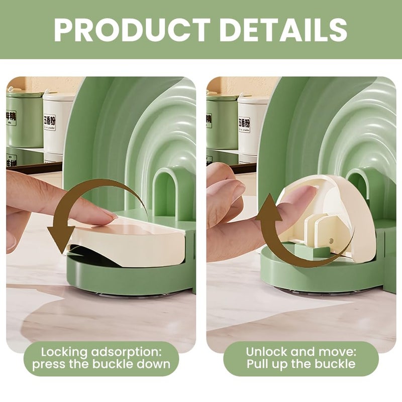 Supvox® Spoon Rest - Spoon Rest Holder Spatula Holder for Kitchen Spatula Stand Pan Cover Lid Rack Pot Clips Support Ladle Heat-Resistant Utensil Stand, Green - Image 3