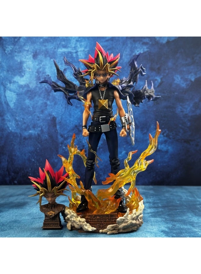 general Yu-Gi-Oh double-headed carving replaceable face doll model decoration desktop decoration toy gift for family and friends - Image 1