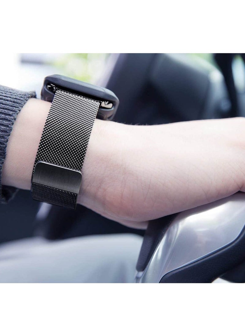 BSNL - Replacement Strap Milanese Loop Band For Apple Watch Series 1/2/3 (38mm) Series 4/5/6/SE Series 7 (41mm) Black - Image 1