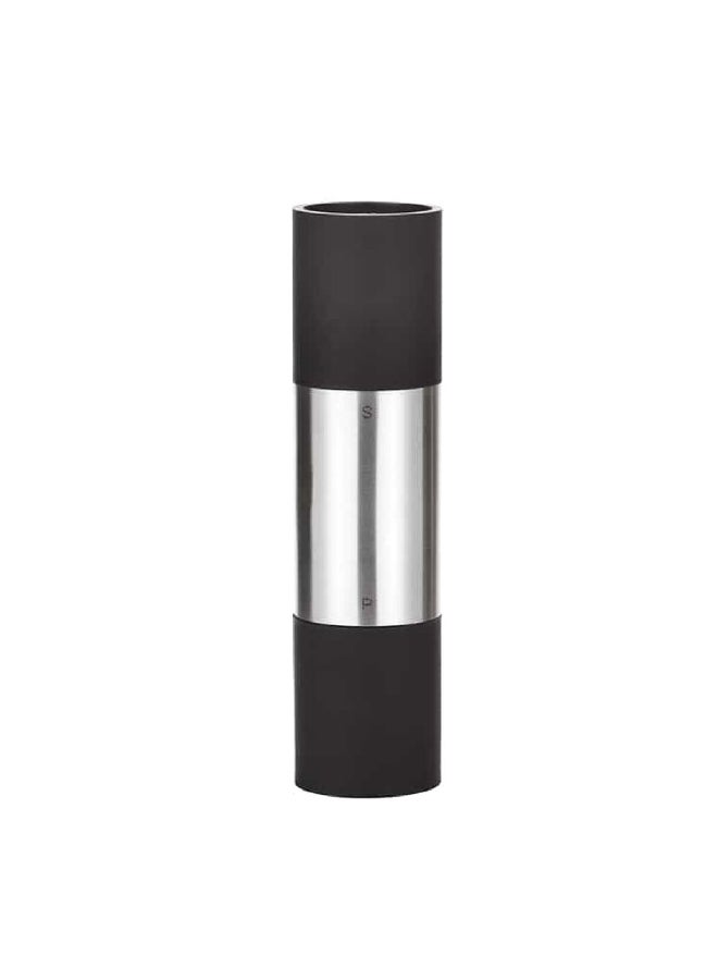 Elemental Kitchen Ceramic Mechanism 2-in-1 Salt and Pepper Grinder Black and Silver 20.9 x 5.7 x 5.7 cm 8456002 - Image 1