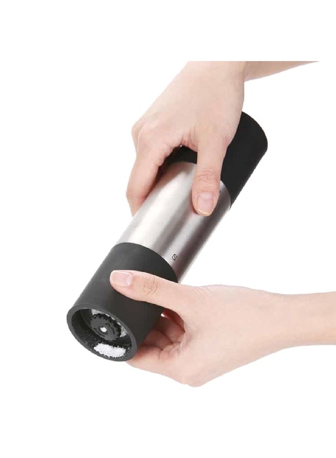 Elemental Kitchen Ceramic Mechanism 2-in-1 Salt and Pepper Grinder Black and Silver 20.9 x 5.7 x 5.7 cm 8456002 - Image 4