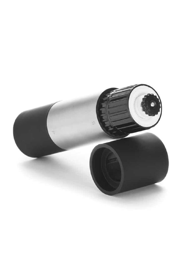 Elemental Kitchen Ceramic Mechanism 2-in-1 Salt and Pepper Grinder Black and Silver 20.9 x 5.7 x 5.7 cm 8456002 - Image 3