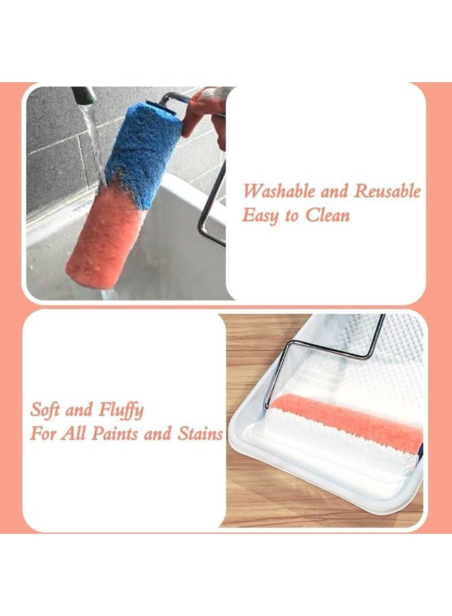KingOrigin King Origin Paint Roller Covers, 3 Pack, 9 Inch Paint Roller, 3/8 Nap High Dense Roller Covers for Smooth and Textured Rough Surfaces - Image 4