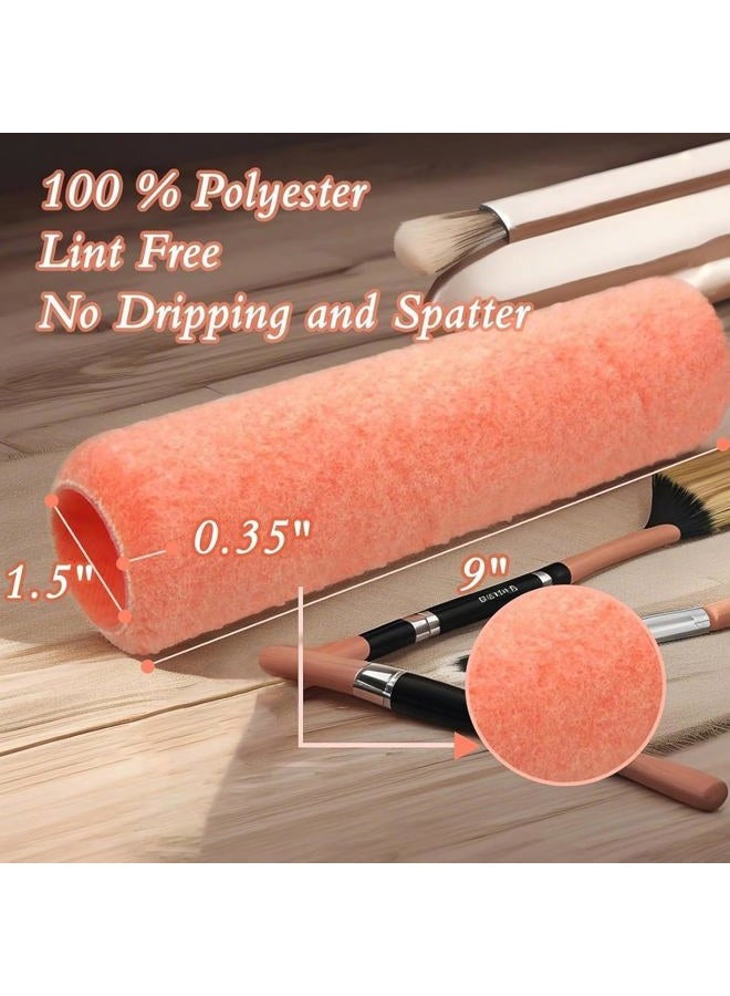 KingOrigin King Origin Paint Roller Covers, 3 Pack, 9 Inch Paint Roller, 3/8 Nap High Dense Roller Covers for Smooth and Textured Rough Surfaces - Image 2