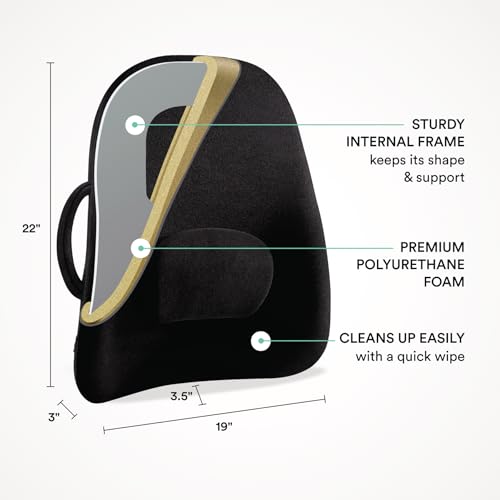 ObusForme Wideback Backrest Support - Wide Padded Seat Cushion and Lumbar Support Pillow, Portable Posture Support with Soft and Durable Foam - Image 5