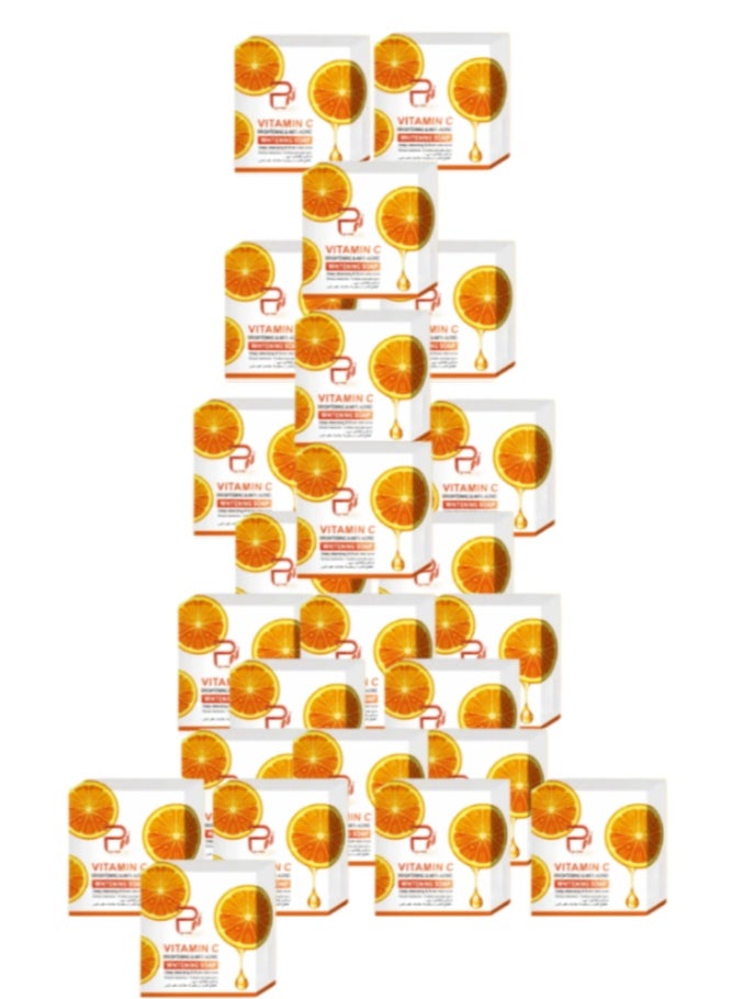 PYRON 24 Pieces Vitamin C Brightening And Anti-Aging Whitening Soap Orange 100grams - Image 1