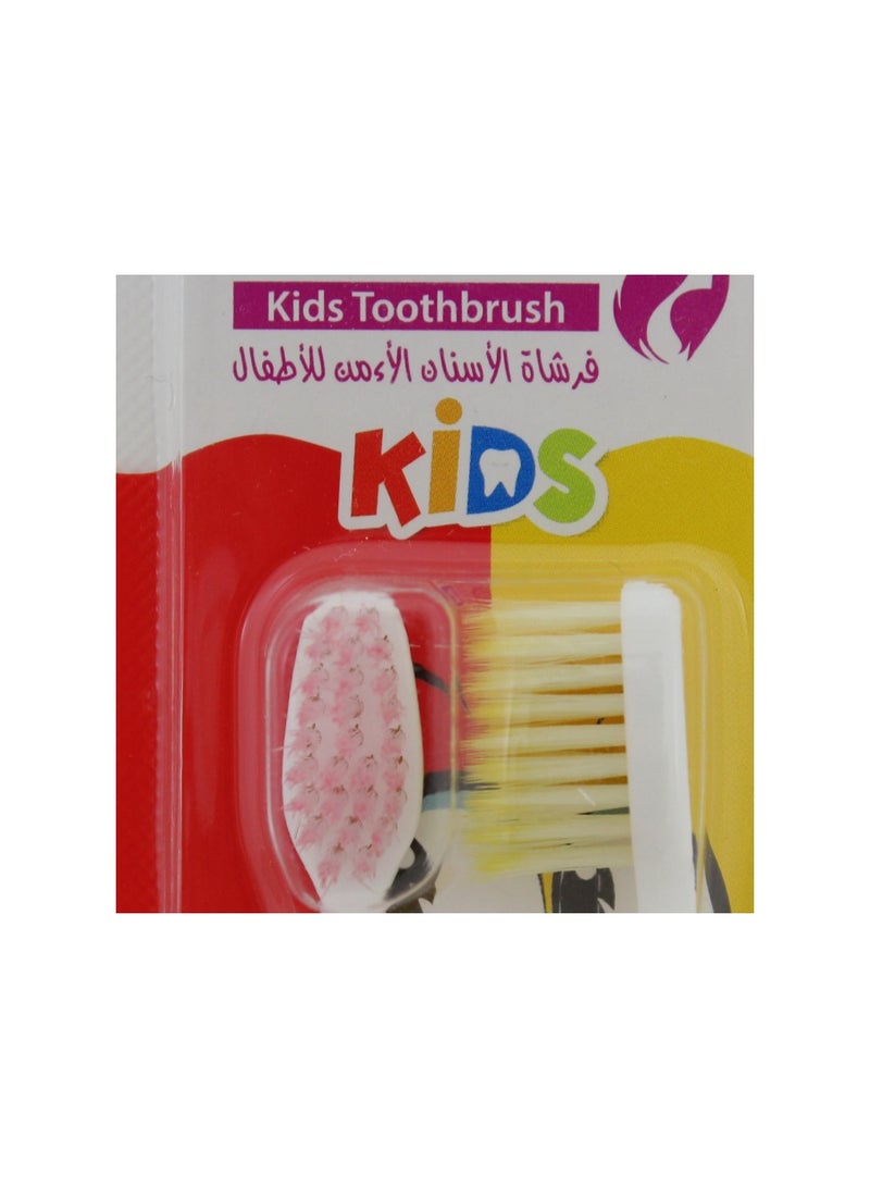 بيندولين فرشاة أسنان بيندولين للأطفال فائقة النعومة - (أحمر وأصفر) عبوة من قطعتين - Image 3