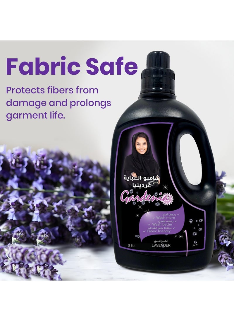 Gardenia - Gardenia Abaya Shampoo – Concentrated Formula for Black Color Protection with Long-Lasting Lavender Fragrance–Perfect as Abaya Liquid Detergent – 3L - Image 1