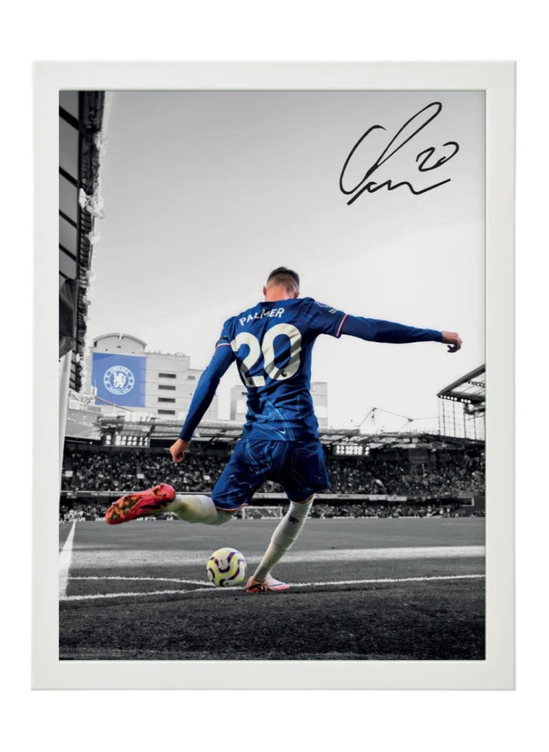 Boomah Accessories Cole Palmer Chelsea Autographed Framed Poster 30x40cm - Football Memorabilia, Soccer Collectible, Gift for Fans 