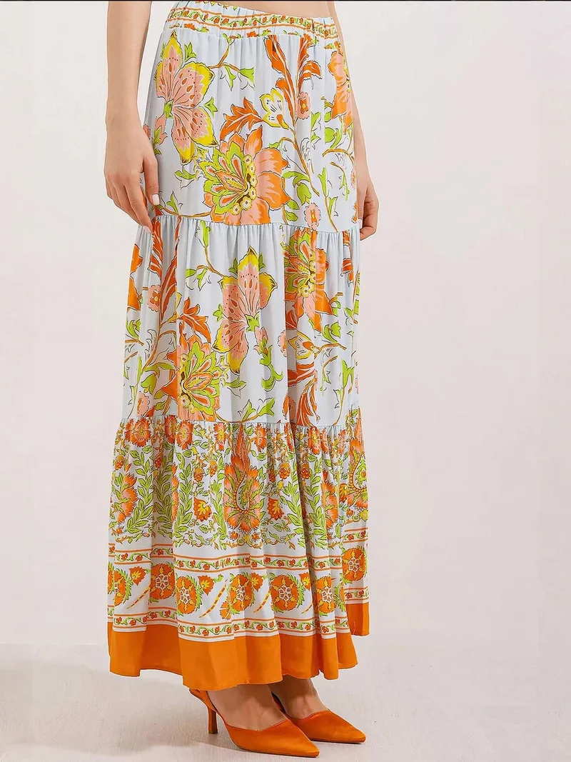 BIG DART BDART Maxi Patterned Relaxed Fit Skirt