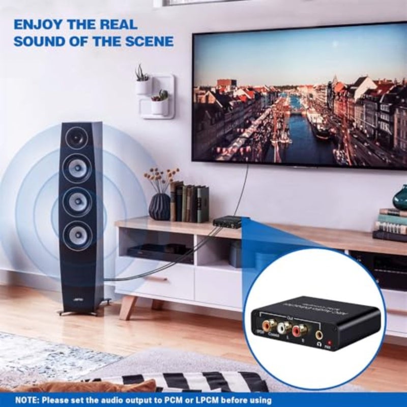 محول مستخرج الصوت HDMI ARC، محول صوت رقمي إلى تناظري، HDMI بصري/SPDIF محوري إلى ستيريو L/R 3.5 مم، DAC 192 كيلو هرتز، متوافق مع التلفزيون، مكبرات الصوت، PS5، Xbox - Image 3