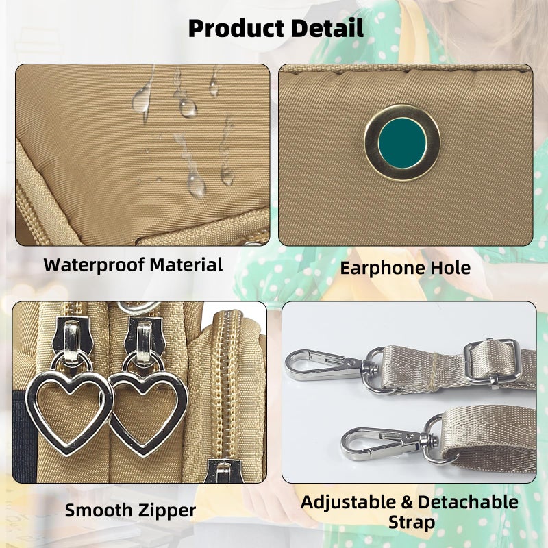 JANKS Crossbody Wallet Phone Bag for Women, Nylon Small Crossbody Shoulder Bag Arm Bag, Cell Phone Purse, Mini Wallet with Adjustable Strap - Image 4