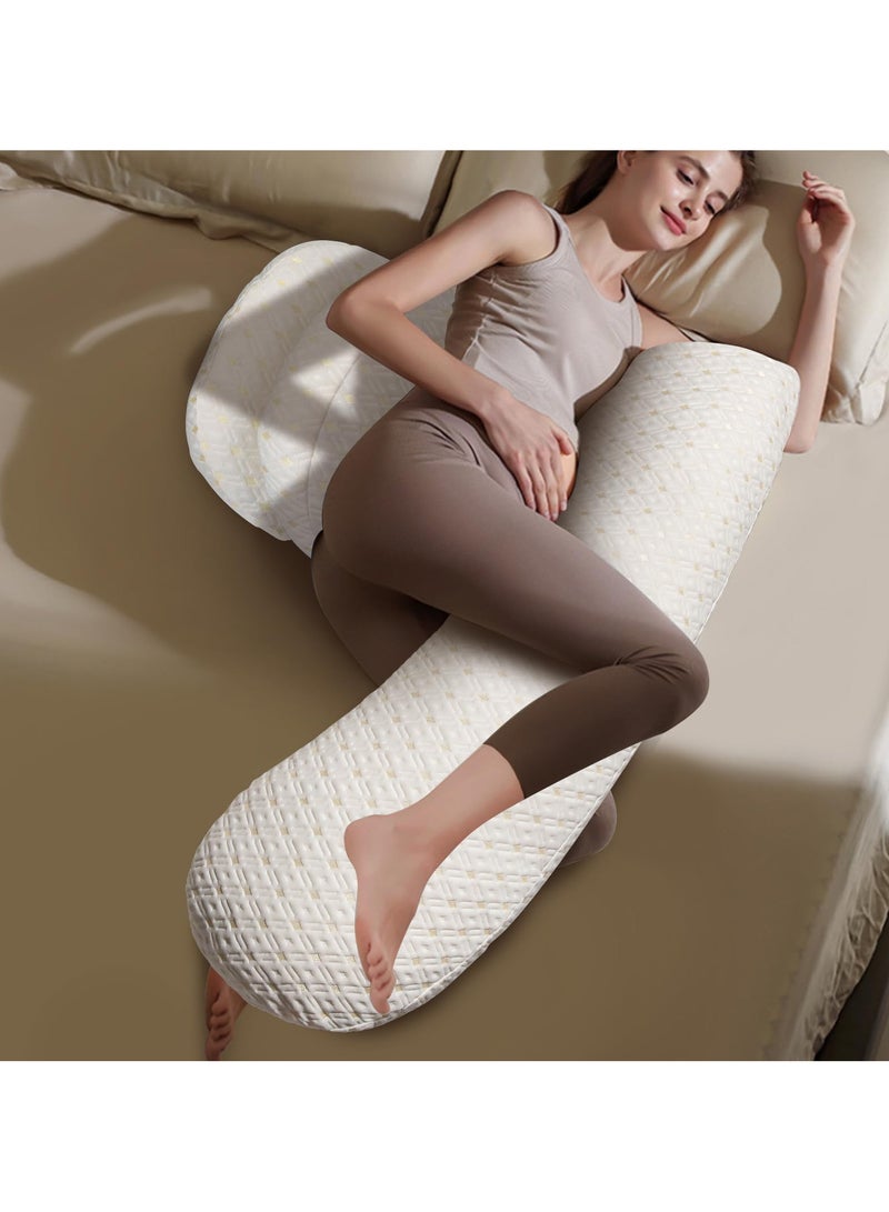 ZERIFAM Pregnancy Pillows for Sleeping, Breathable Skin Friendly Maternity Pillow with Adjustable and Removable Cover, Support for Back, Legs, and Belly of Pregnant Women - Image 1