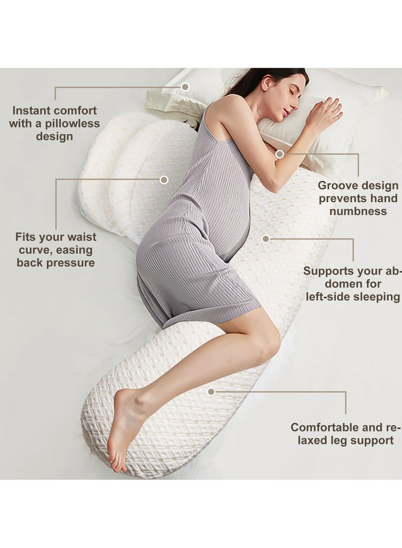 ZERIFAM Pregnancy Pillows for Sleeping, Breathable Skin Friendly Maternity Pillow with Adjustable and Removable Cover, Support for Back, Legs, and Belly of Pregnant Women - Image 2