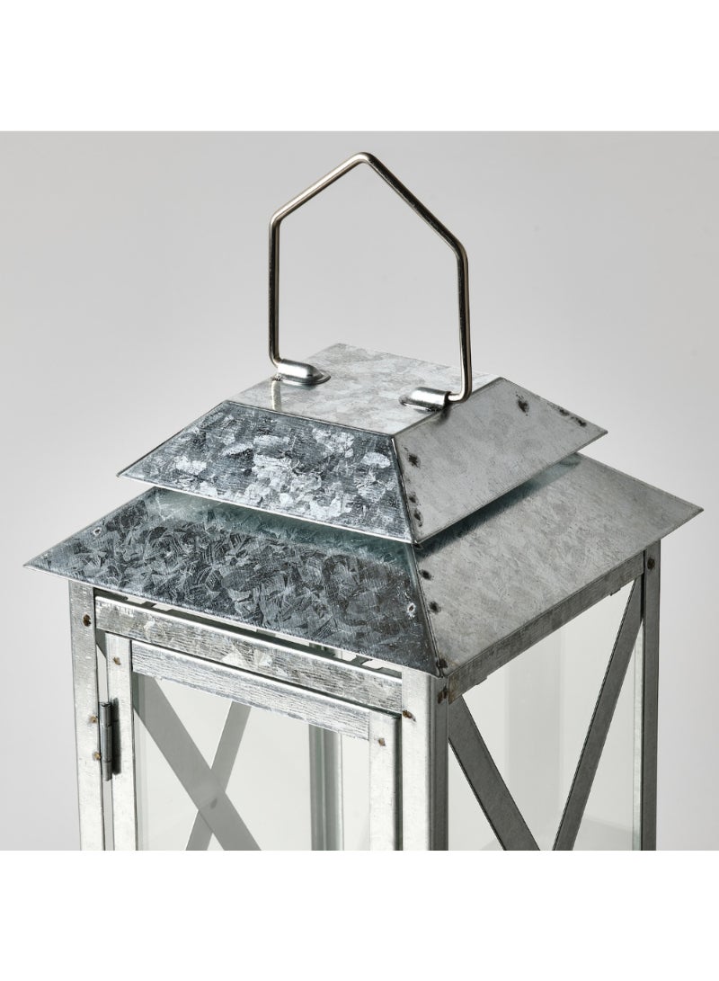 Lantern F Block Candle In/Outdoor Galvanised 29 Cm - Image 4